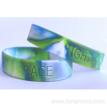 Camouflage blend silicone wristband